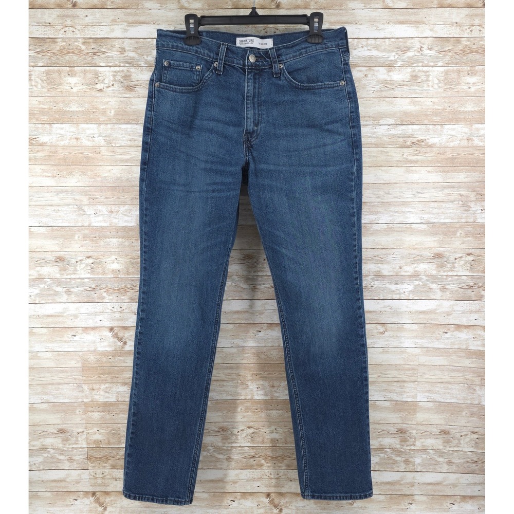 Levis Signature Jeans Size 32x32 S67 Athletic Dark Wash Blue Stretch